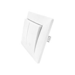 Выключатель 2-клавишный проходной Lemanso Сакура Белый (LMR1006)