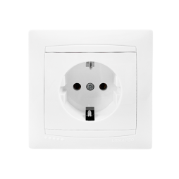 Розетка 1-на з заземленням Сакура біла LMR1021 Лємансо