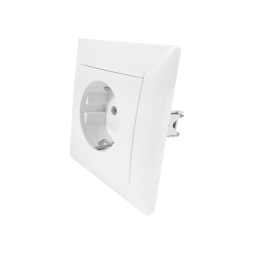 Розетка 1-на з заземленням Сакура біла LMR1021 Лємансо