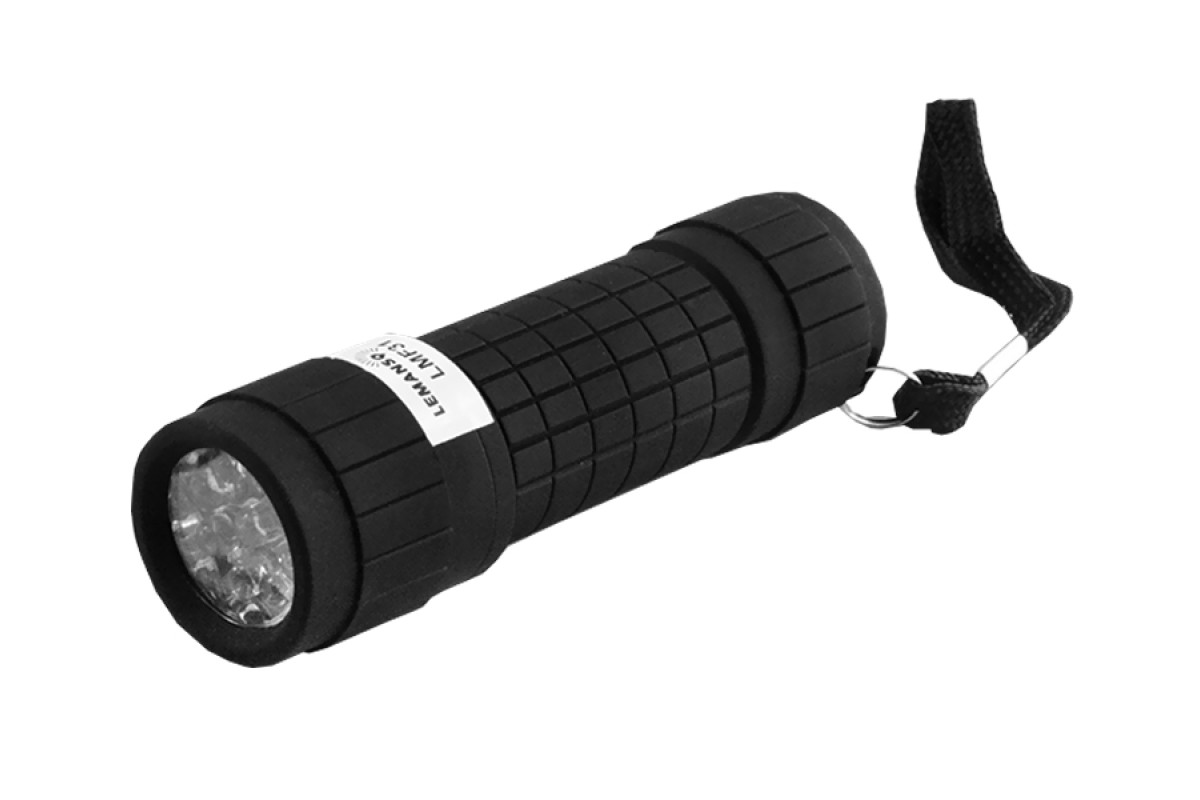 Ліхтарик 9 led чорний світиться LMF31 пластик Лємансо