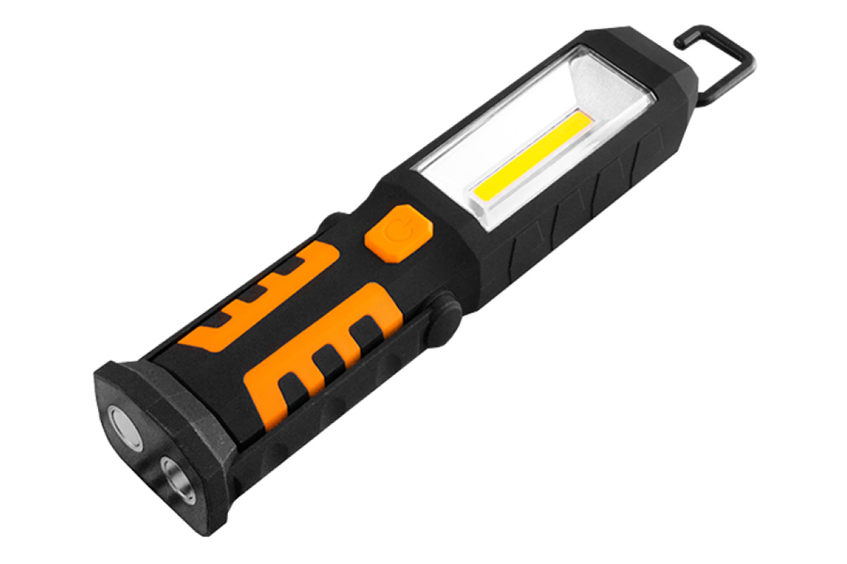 Ліхтарик COB 3w+3wLED+3кр.LED з магн. і аккум.1800mah LMF9314 чорний Лємансо