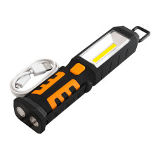 Ліхтарик COB 3w+3wLED+3кр.LED з магн. і аккум.1800mah LMF9314 чорний Лємансо