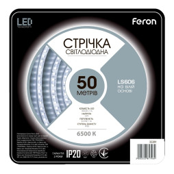 Світлодіодна стрічка Feron LS606 12В 7.2Вт/м 50м білий (5 м в бабіні)