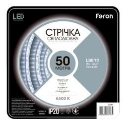 Світлодіодна стрічка Feron LS612 12В 9.6Вт/м 50м білий (5 м в бабіні)