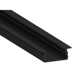 Алюмінієвий профіль для світлодіодної стрічки АЛ-01-1 2 метра чорний врізний LEDUA