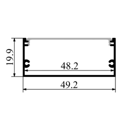 Профиль алюминиевый анодированный LEDUA АЛ-46 + рассеиватель для LED ленты накладной 2 м