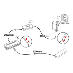 Комплект светодиодных клипс алюминиевых LEDUA для подсветки стеклянных полок 6шт 220В теплый белый