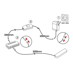 Комплект светодиодных клипс пластиковых LEDUA для подсветки стеклянных полок 5шт 110-240В синий