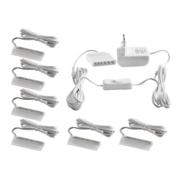 Комплект светодиодных клипс пластиковых LEDUA для подсветки стеклянных полок 6шт 110-240В синий