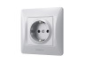 Розетка одинарна із заземленням срібний шовк VIDEX BINERA