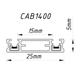 Накладний шинопровід для низьковольтних трекових світильників чорний 1м CAB1400 ULTRA Ardero