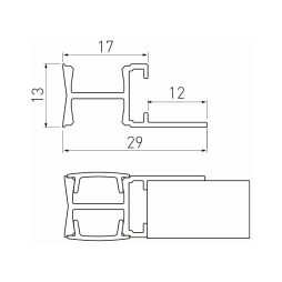 LED-профіль для скляних полиць 2м PA-GLAXMPK-AL GTV
