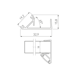 LED-профіль кутовий-торцевий односторонній 3м PA-GLAXNBJ3M-AL GTV