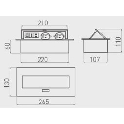 Подовжувач 2 розетки SCHUKO 2xUSB Білий 220-240V GTV