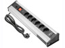 Подовжувач 6 розеток SCHUKO USB Алюміній 220-240V AE-PBMUL6S6U-53 GTV