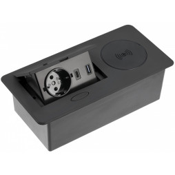 Подовжувач AVARO PLUS 1 розетка SCHUKO USB A+C WC 5W провід 1,5м 220-240V Чорний GTV AE-PB1SAVAP-20