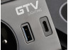 Розетка врезная GTV AVARO PLUS Schuko USB A+C беспроводная зарядка 5W кабель 1.5 м Черный