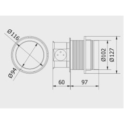 Подовжувач COMFORT 100мм 4 розетки SCHUKO провід 1,5м 220-240V Алюміній AE-BPW3S100U-53 GTV