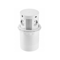 Подовжувач COMFORT PLUS 120мм 4 розетки SCHUKO 2xUSB 2,4A 2xRJ45 WC 5W провід 1,5м 220-240V AE-BPW4S120P-10 Білий GTV