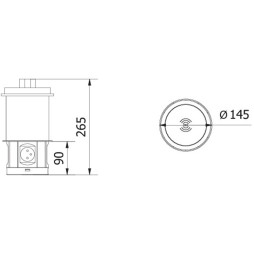 Подовжувач COMFORT PLUS 120мм 4 розетки SCHUKO 2xUSB 2,4A 2xRJ45 WC 5W провід 1,5м 220-240V AE-BPW4S120P-10 Білий GTV