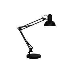 Свiтильник свiтлодiодний настiльний DE1430 на струбціні чорний Е27 220V, мережевий шнур з вимк. 1,5м (335*335*155мм)