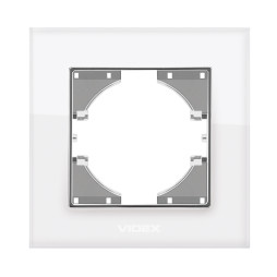 Рамка біле скло одинарна горизонтальна VIDEX BINERA