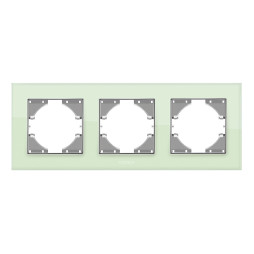 Рамка зелене скло на 3 місця горизонтальна VIDEX BINERA