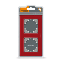 Рамка червоне скло на 2 місця горизонтальна VIDEX BINERA