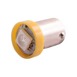 Світлодіодна авто лампа BA9S-5050-1smd жовтий 24V LEDUA
