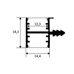 Алюмінієвий профіль для світлодіодної стрічки АЛ-26 2 метра чорний врізний, торцевий для ДСП, дерево LEDUA