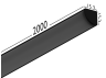 Светильник светодиодный линейный угловой "N6-2000" 220V 16W 3500K черный корпус LEDUA