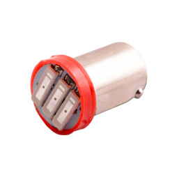 Світлодіодна авто лампа BA9S-7020-3SMD червоний 12V LEDUA
