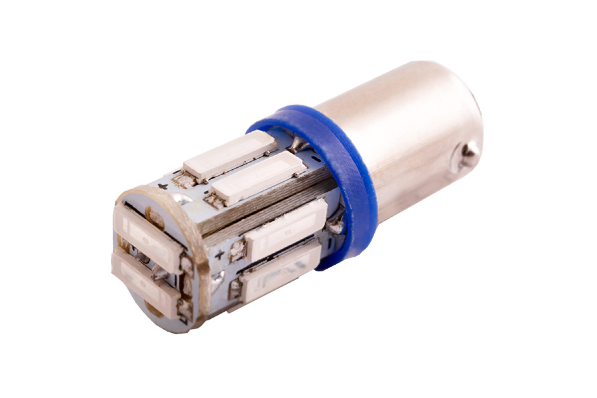Світлодіодна авто лампа BA9S-7020-10smd синій 12V LEDUA
