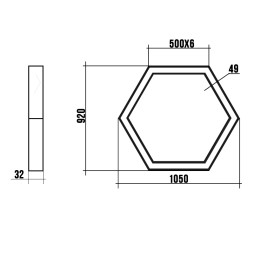 Світильник світлодіодний підвісний, стельовий "Шестикутник" 220V 108W 13000Lm 4000k 500*6 драйвер ззовні LEDUA