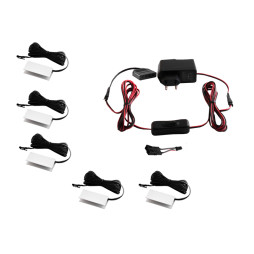 Комплект светодиодных клипс алюминиевых LEDUA для подсветки стеклянных полок 5шт 220В синий