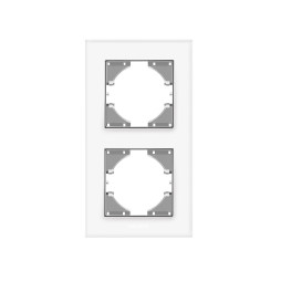 Рамка біле скло на 2 місця вертикальна VIDEX BINERA