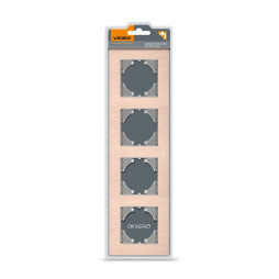 Рамка мідний алюміній на 4 місця горизонтальна VIDEX BINERA