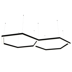 Світильник світлодіодний підвісний "Соти 2-23" 220V 120W 6500К чорний, драйвер ззовні LEDUA