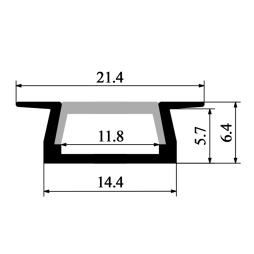 Профиль алюминиевый анодированный LEDUA АЛ-01-1 + рассеиватель для LED ленты врезной 2 м - Уценка