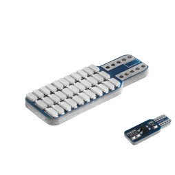 Светодиодная автолампа T10 W5W с обманкой 12В SMD3014-33led синий