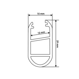 Алюмінієвий профіль для світлодіодної стрічки АЛ-47 3 метра анодований гардеробна штанга LEDUA