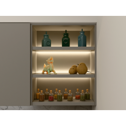 Світильник світлодіодний для меблевих полиць "N38-300" 300мм 12V 3,9W 3500K тепло біле світло білий провід 2м LEDUA