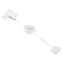 Комплект драйвер 12W+ножний вимикач+розподільча коробка 4 виходи, білий 12V LEDUA