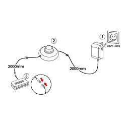 Комплект драйвер 12W+ножний вимикач+розподільча коробка 5 виходів,чорний 12V LEDUA