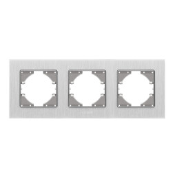 Рамка срібний алюміній на 3 місця горизонтальна VIDEX BINERA