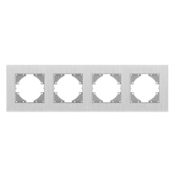 Рамка срібний алюміній на 4 місця горизонтальна VIDEX BINERA