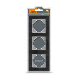 Рамка чорний алюміній на 3 місця горизонтальна VIDEX BINERA