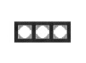 Рамка чорний алюміній на 3 місця горизонтальна VIDEX BINERA
