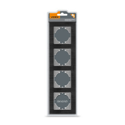 Рамка чорний алюміній на 4 місця горизонтальна VIDEX BINERA