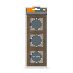 Рамка шоколадний алюміній на 3 місця горизонтальна VIDEX BINERA